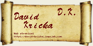 David Krička vizit kartica
